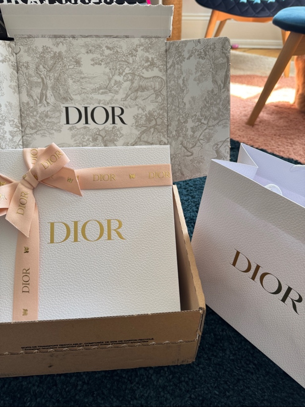 Dior // White Gift Storage Box and Shopping Bag